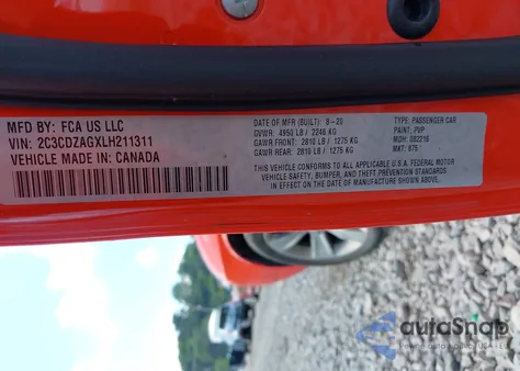 2020 Dodge Challenger Sxt from USA, damaged, VIN 2C3CDZAGXLH211311